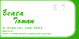 beata toman business card